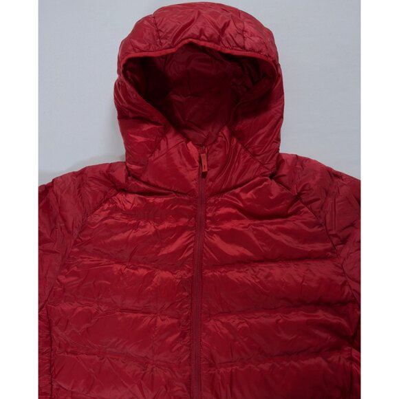 Uniqlo Ultralight Down Puffer Jacket Women L Red Packable Water-Repellent - Picture 2 of 9